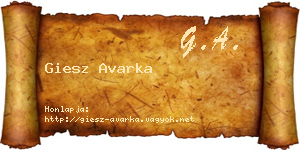 Giesz Avarka névjegykártya